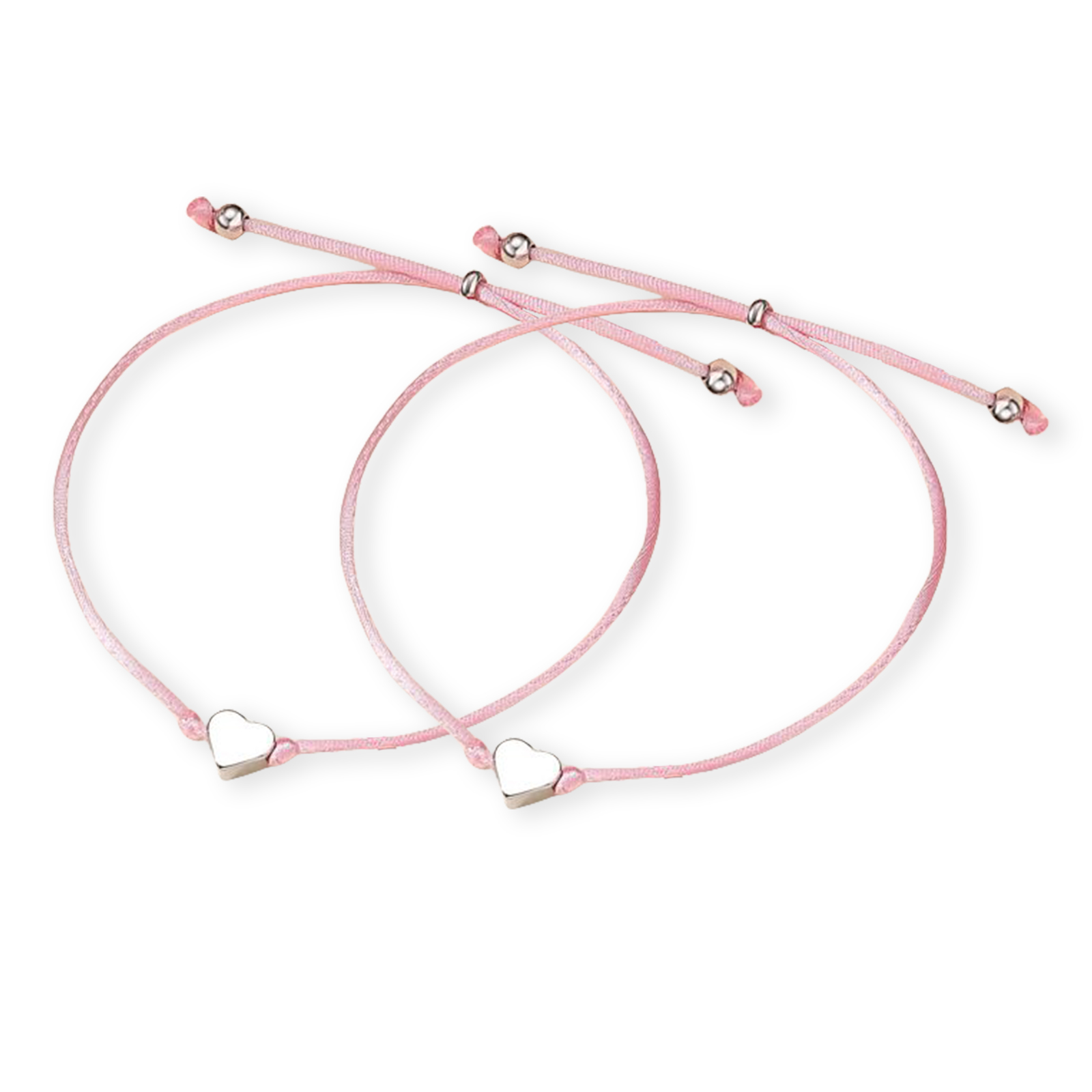2 PCS Beautiful Heart Elastic Stainless Steel Bracelet, A Back-To-School Gift For Daughter