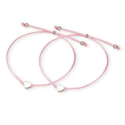 2 PCS Beautiful Heart Elastic Stainless Steel Bracelet, A Back-To-School Gift For Daughter