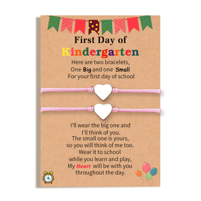 2 PCS Beautiful Heart Elastic Stainless Steel Bracelet, A Back-To-School Gift For Daughter