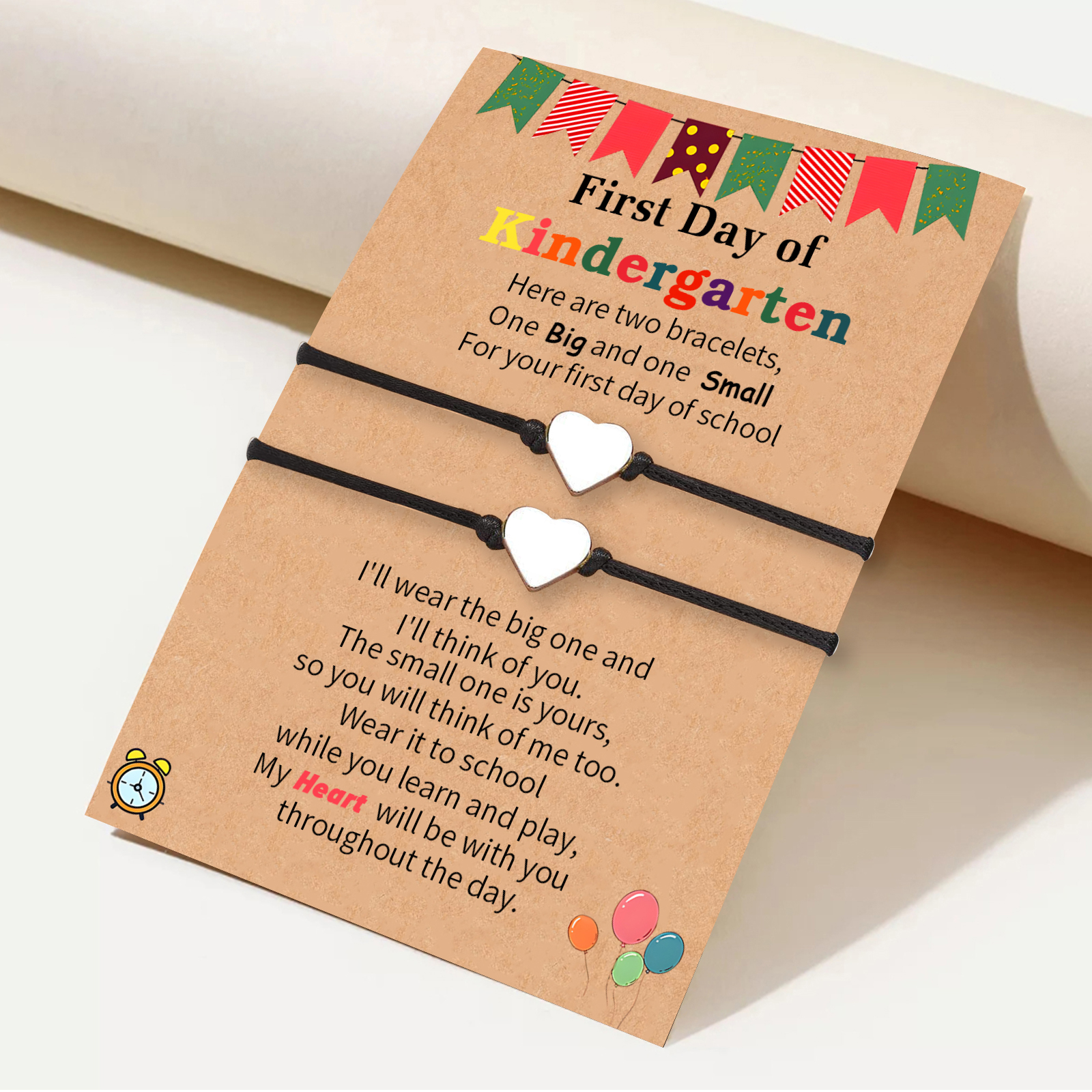 2 PCS Beautiful Heart Elastic Stainless Steel Bracelet, A Back-To-School Gift For Daughter