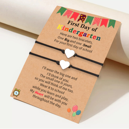 2 PCS Beautiful Heart Elastic Stainless Steel Bracelet, A Back-To-School Gift For Daughter