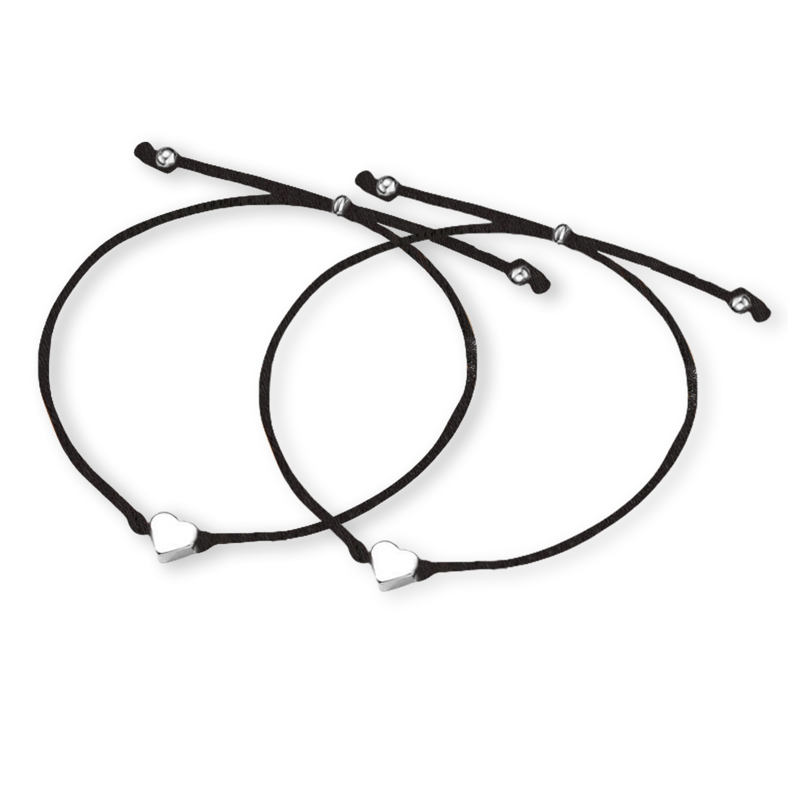 2 PCS Beautiful Heart Elastic Stainless Steel Bracelet, A Back-To-School Gift For Daughter