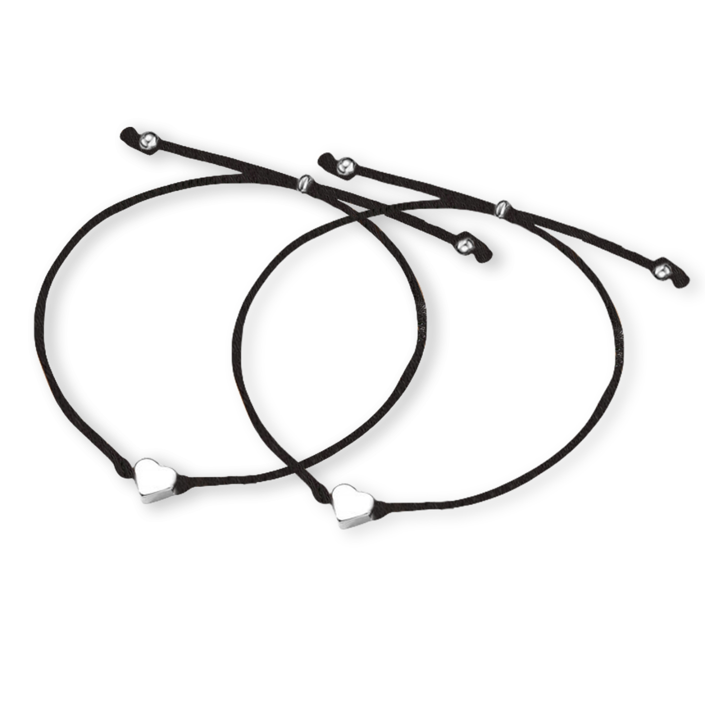 2 PCS Beautiful Heart Elastic Stainless Steel Bracelet, A Back-To-School Gift For Daughter