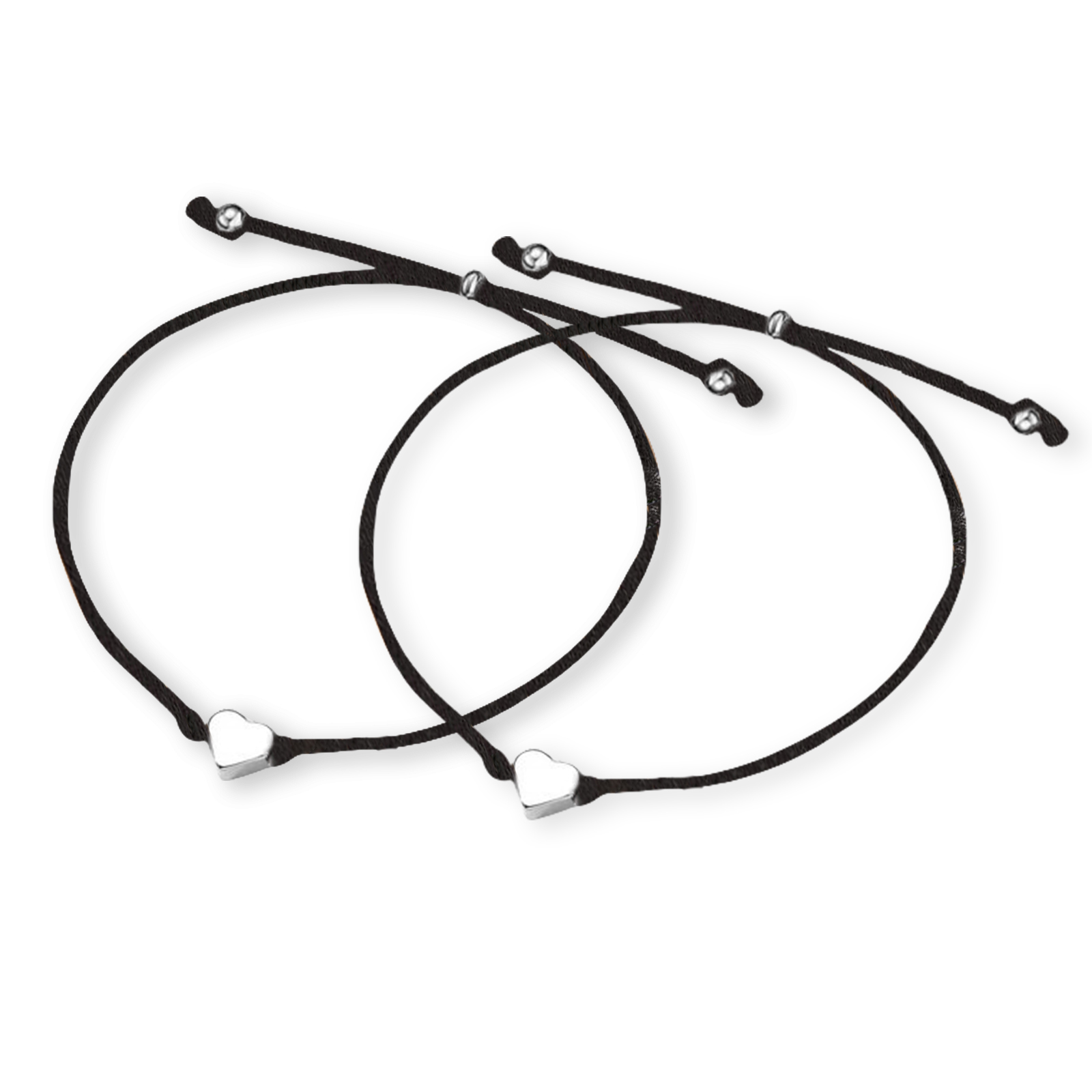 2 PCS Beautiful Heart Elastic Stainless Steel Bracelet, A Back-To-School Gift For Daughter