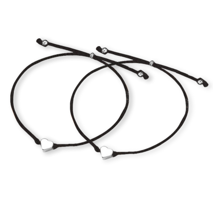 2 PCS Beautiful Heart Elastic Stainless Steel Bracelet, A Back-To-School Gift For Daughter