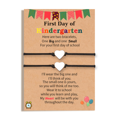 2 PCS Beautiful Heart Elastic Stainless Steel Bracelet, A Back-To-School Gift For Daughter