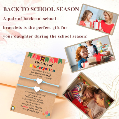 2 PCS Beautiful Heart Elastic Stainless Steel Bracelet, A Back-To-School Gift For Daughter