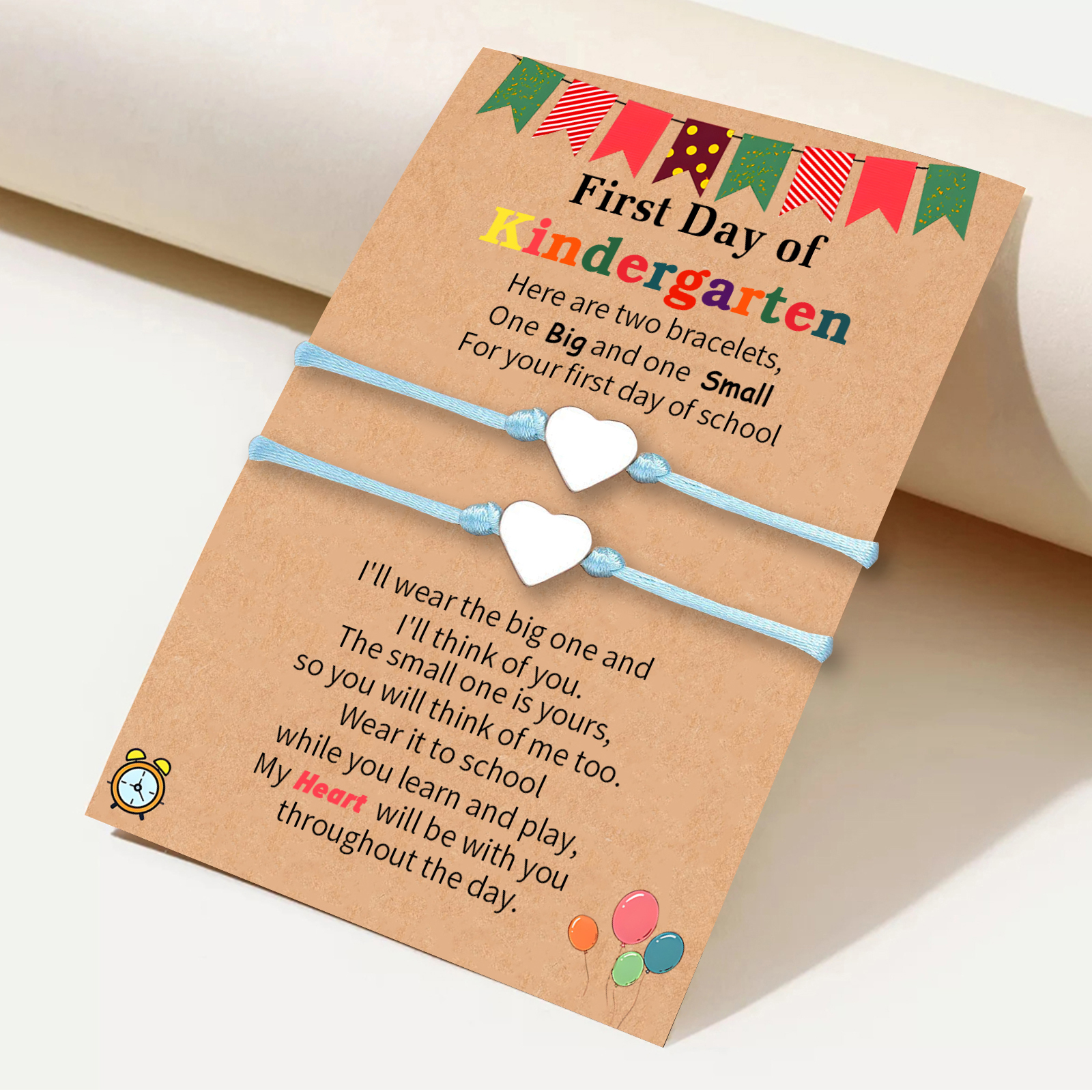 2 PCS Beautiful Heart Elastic Stainless Steel Bracelet, A Back-To-School Gift For Daughter