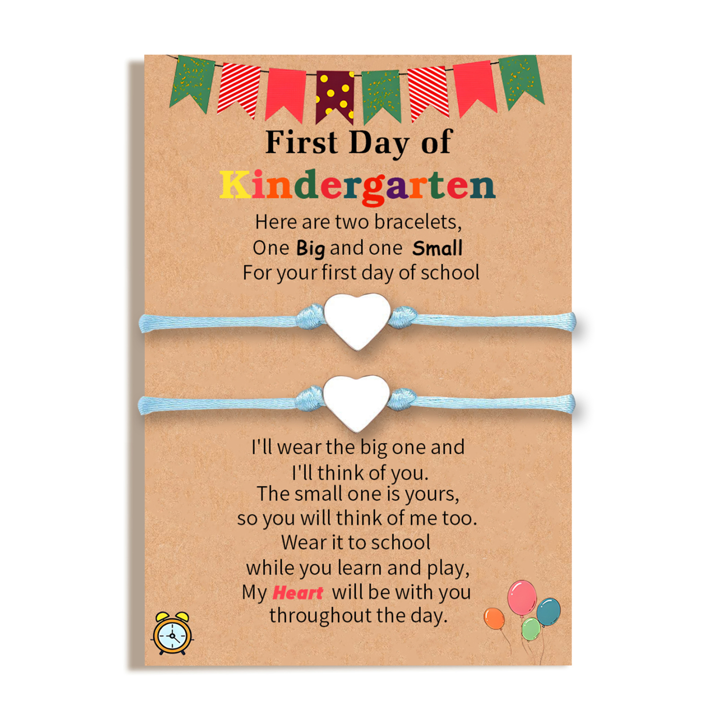 2 PCS Beautiful Heart Elastic Stainless Steel Bracelet, A Back-To-School Gift For Daughter