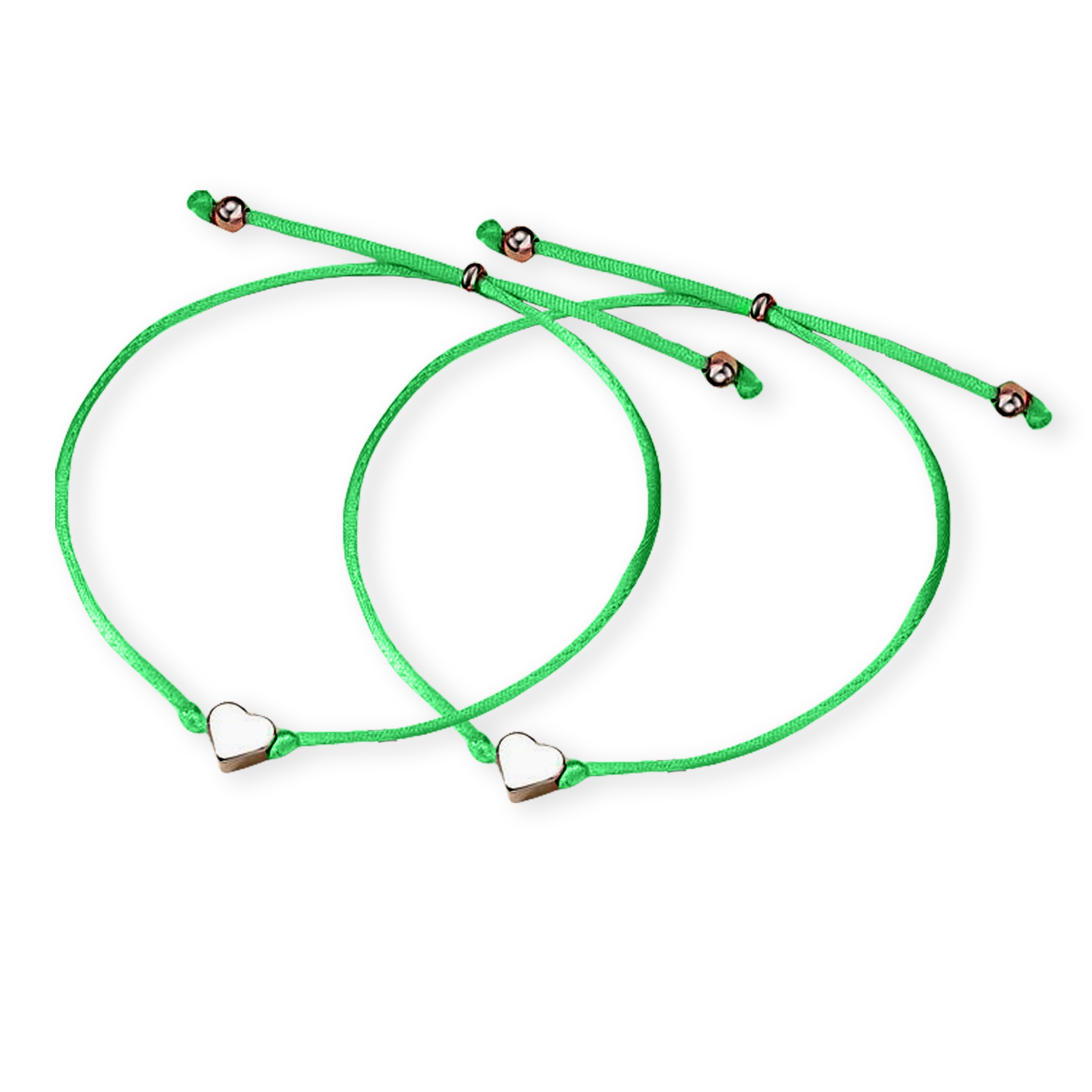 2 PCS Beautiful Heart Elastic Stainless Steel Bracelet, A Back-To-School Gift For Daughter