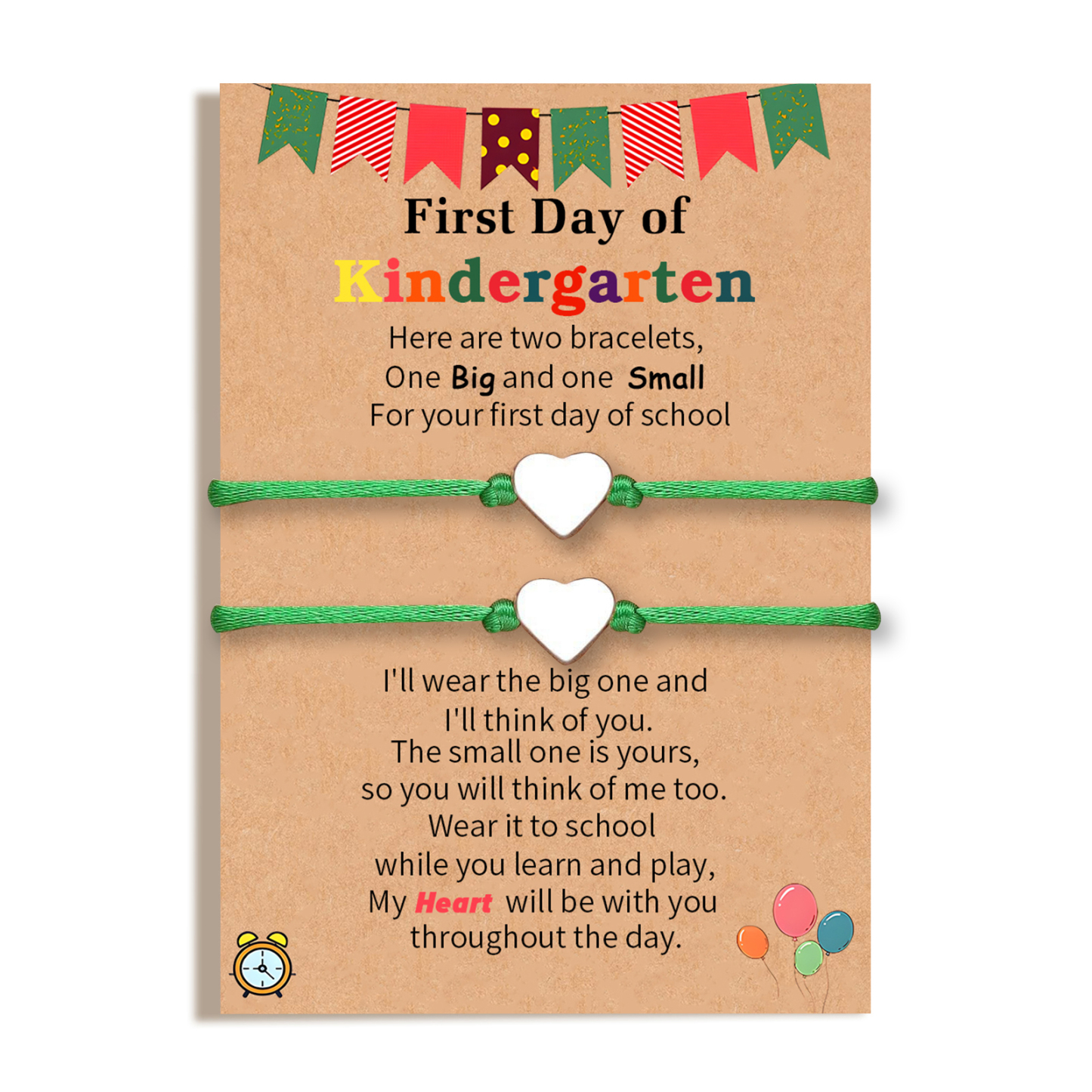 2 PCS Beautiful Heart Elastic Stainless Steel Bracelet, A Back-To-School Gift For Daughter