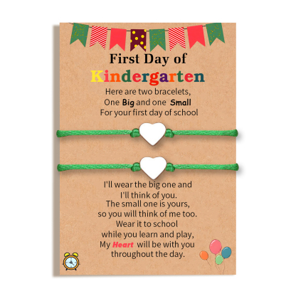 2 PCS Beautiful Heart Elastic Stainless Steel Bracelet, A Back-To-School Gift For Daughter