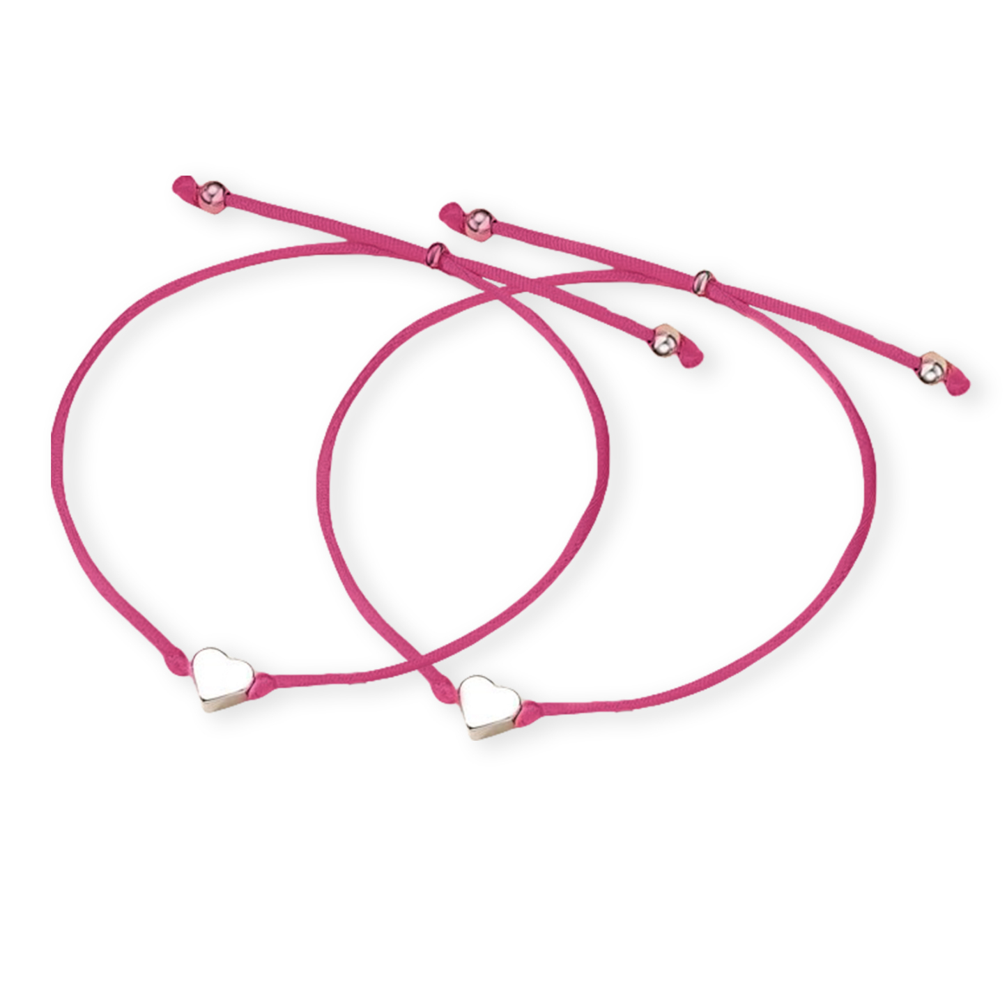 2 PCS Beautiful Heart Elastic Stainless Steel Bracelet, A Back-To-School Gift For Daughter