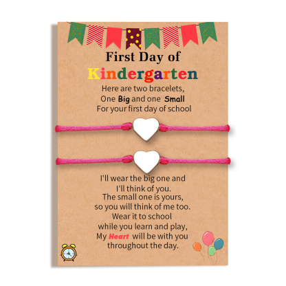 2 PCS Beautiful Heart Elastic Stainless Steel Bracelet, A Back-To-School Gift For Daughter