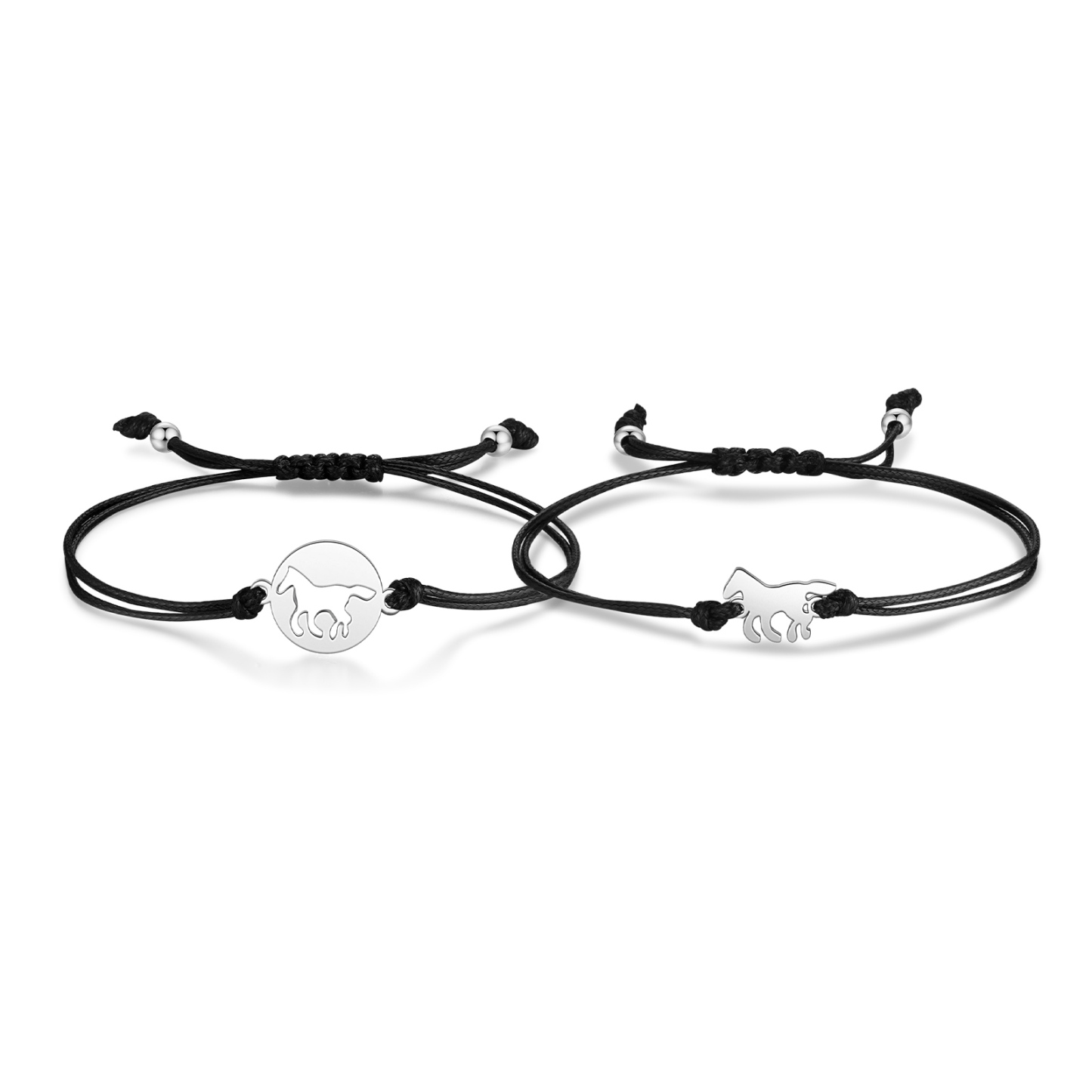 2pcs Horse Bracelet Stainless Steel Bear Braided Bracelet Back to School Gift For Kids