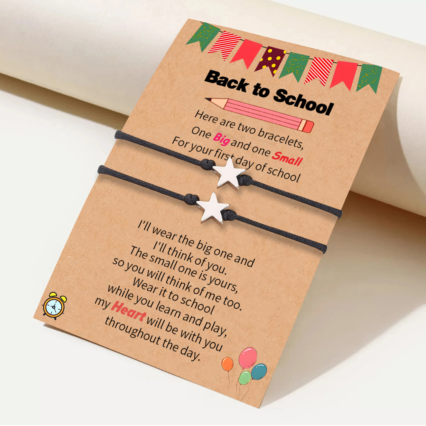 2 PCS Exquisite Five-Pointed Star Elastic Stainless Steel Bracelet, A Gift For My Daughter To Start School