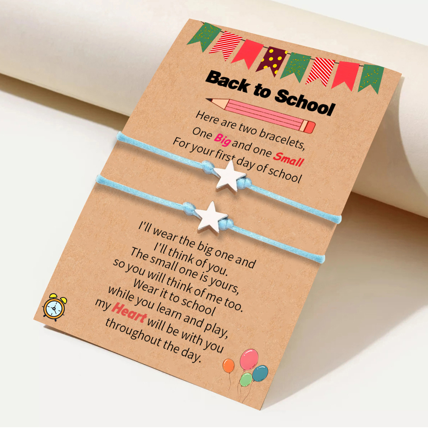 2 PCS Exquisite Five-Pointed Star Elastic Stainless Steel Bracelet, A Gift For My Daughter To Start School