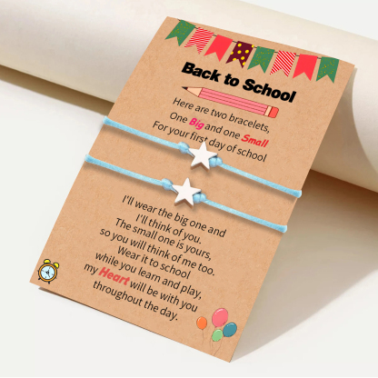 2 PCS Exquisite Five-Pointed Star Elastic Stainless Steel Bracelet, A Gift For My Daughter To Start School