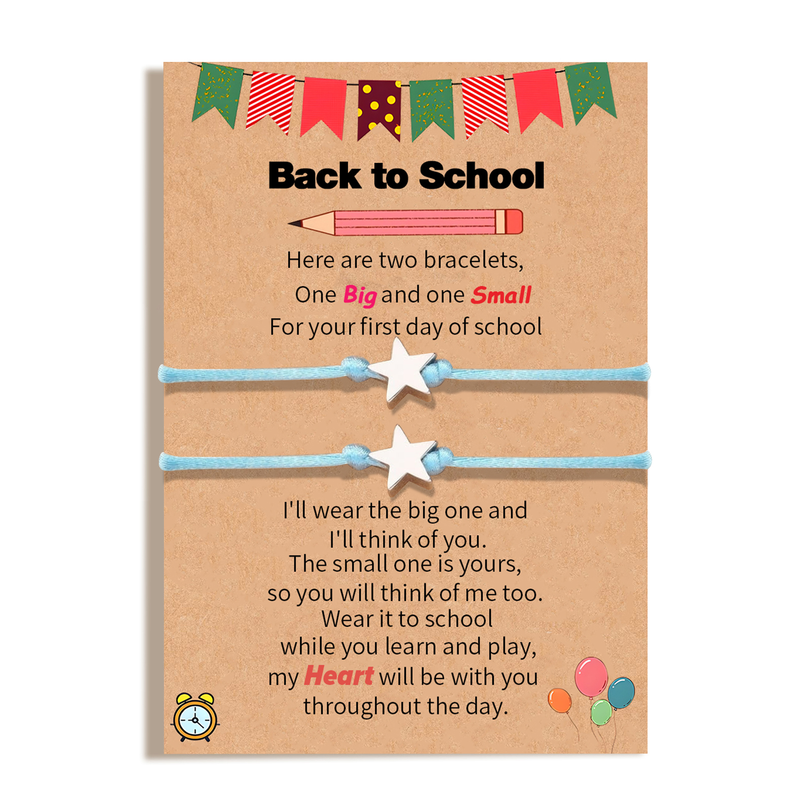 2 PCS Exquisite Five-Pointed Star Elastic Stainless Steel Bracelet, A Gift For My Daughter To Start School