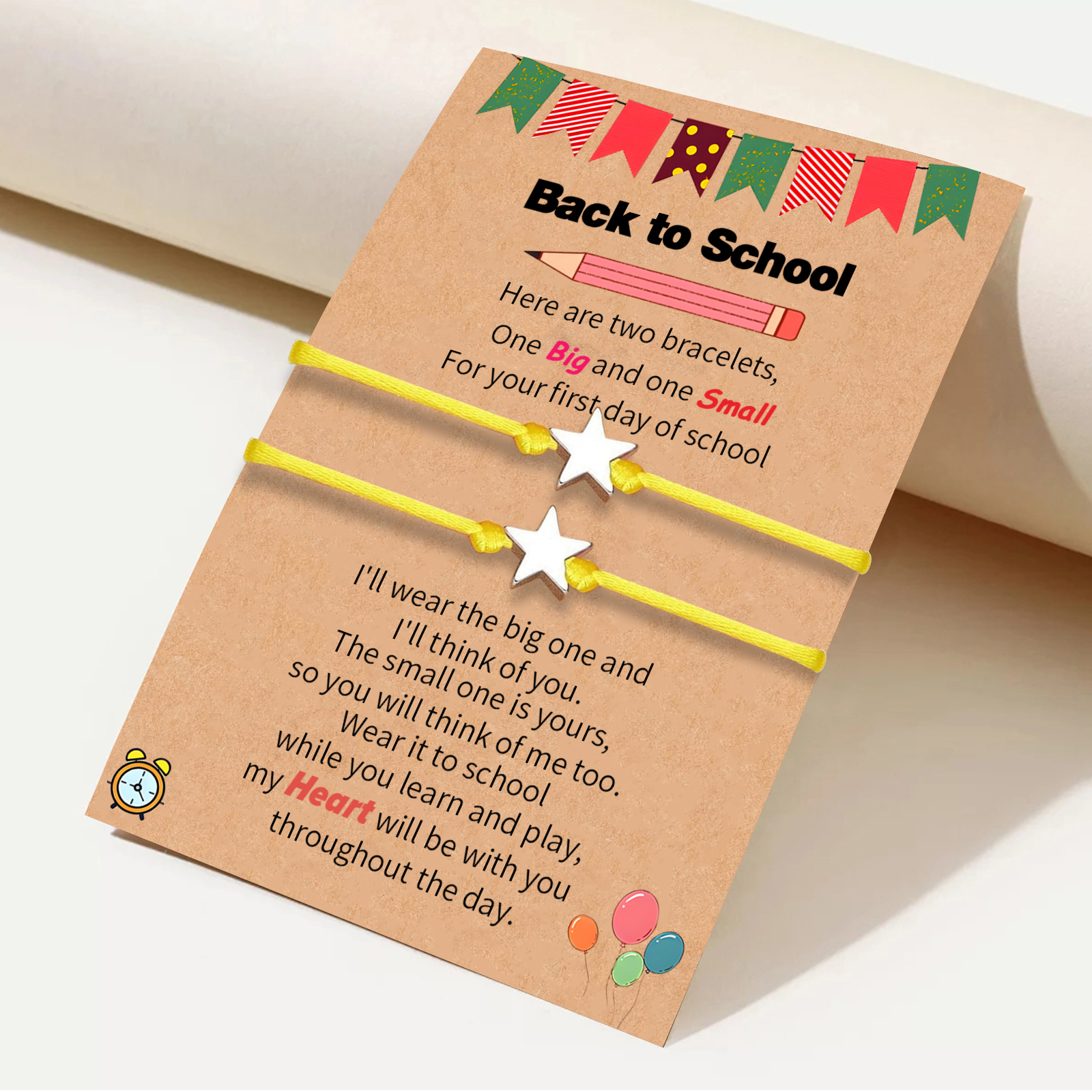 2 PCS Exquisite Five-Pointed Star Elastic Stainless Steel Bracelet, A Gift For My Daughter To Start School