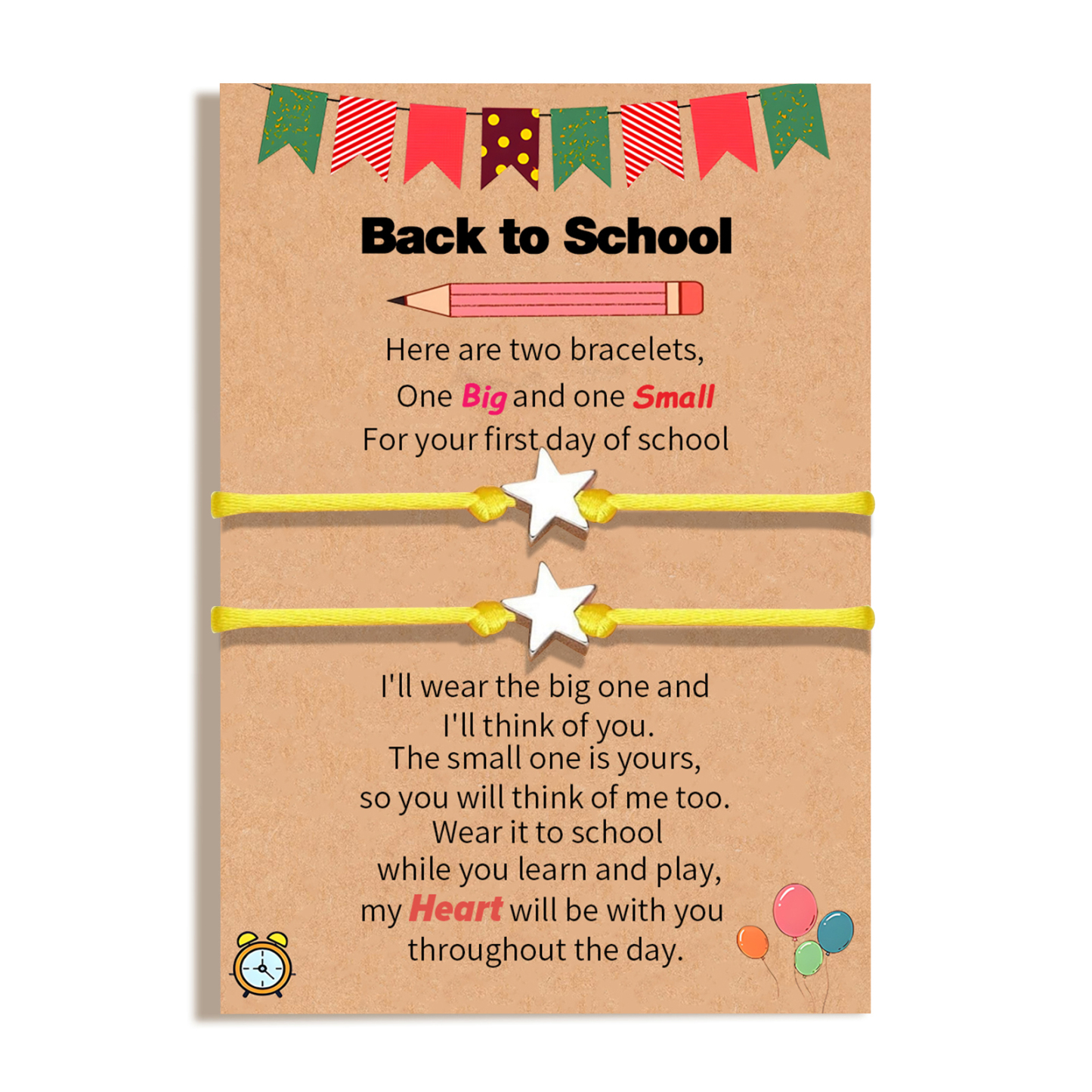 2 PCS Exquisite Five-Pointed Star Elastic Stainless Steel Bracelet, A Gift For My Daughter To Start School