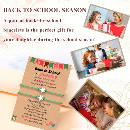 2 PCS Exquisite Five-Pointed Star Elastic Stainless Steel Bracelet, A Gift For My Daughter To Start School