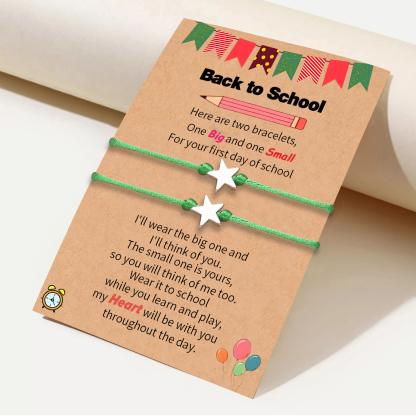 2 PCS Exquisite Five-Pointed Star Elastic Stainless Steel Bracelet, A Gift For My Daughter To Start School