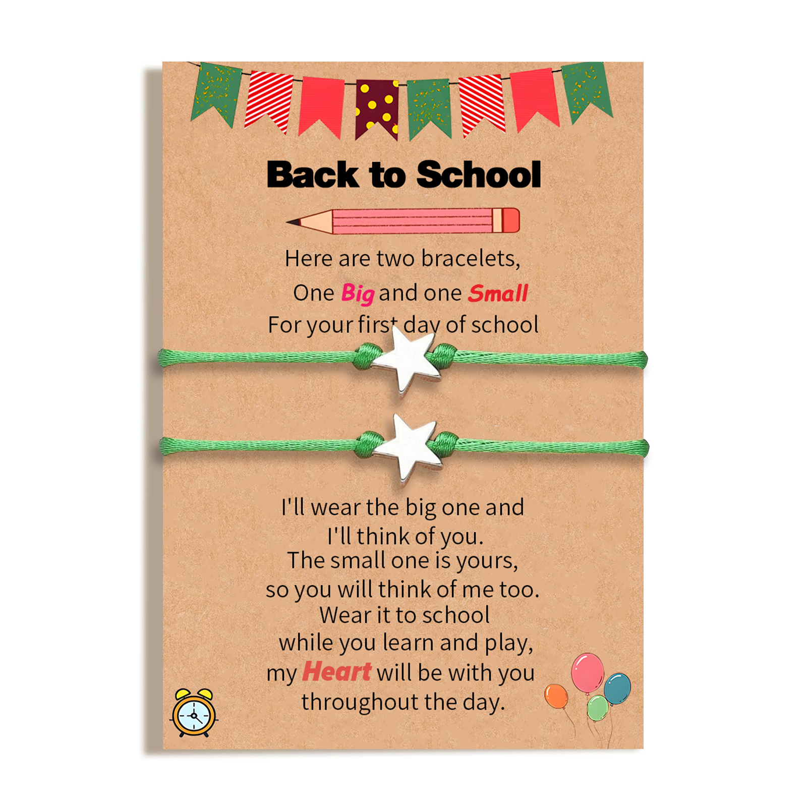 2 PCS Exquisite Five-Pointed Star Elastic Stainless Steel Bracelet, A Gift For My Daughter To Start School