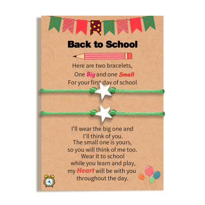 2 PCS Exquisite Five-Pointed Star Elastic Stainless Steel Bracelet, A Gift For My Daughter To Start School