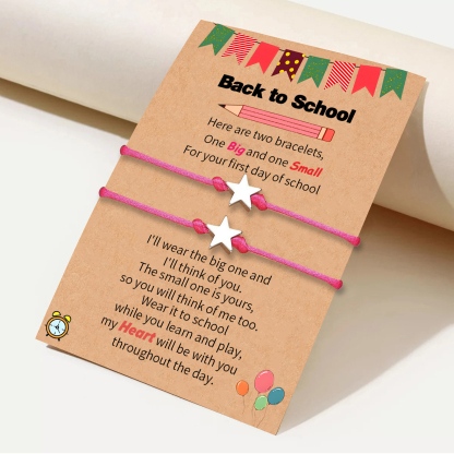 2 PCS Exquisite Five-Pointed Star Elastic Stainless Steel Bracelet, A Gift For My Daughter To Start School