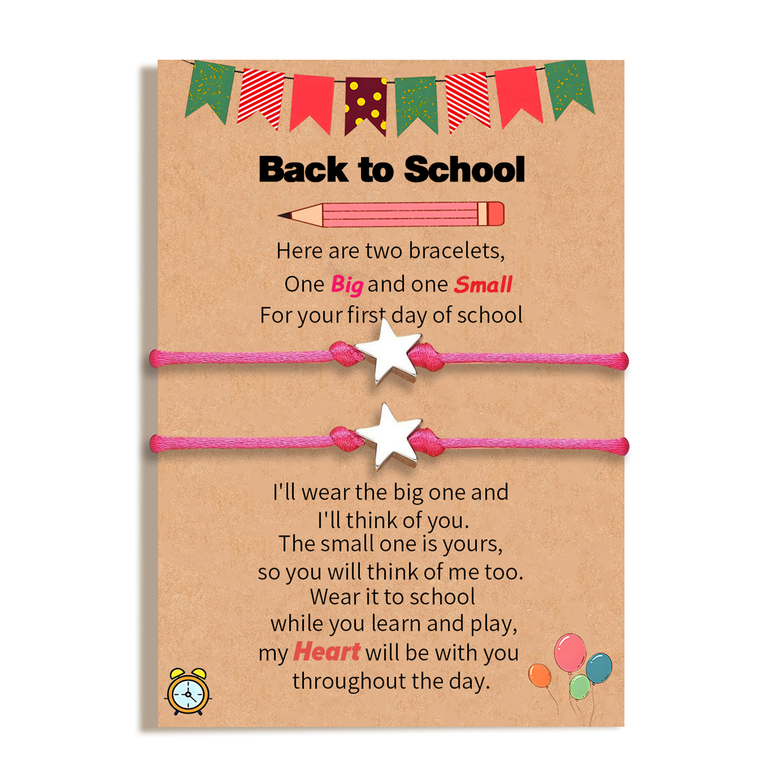 2 PCS Exquisite Five-Pointed Star Elastic Stainless Steel Bracelet, A Gift For My Daughter To Start School