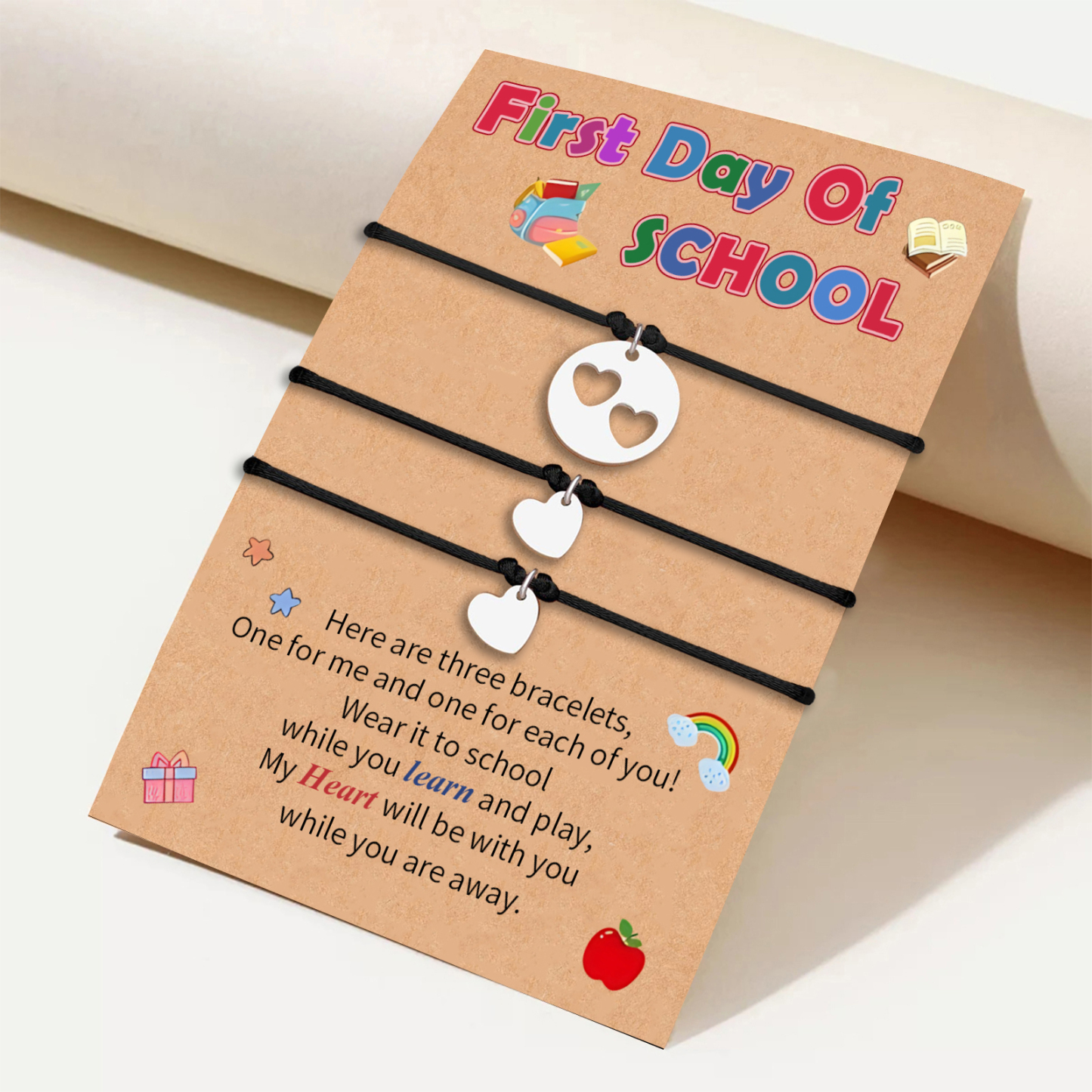 3 Love Elastic Stainless Steel Bracelets, A Back-To-School Gift For Daughter