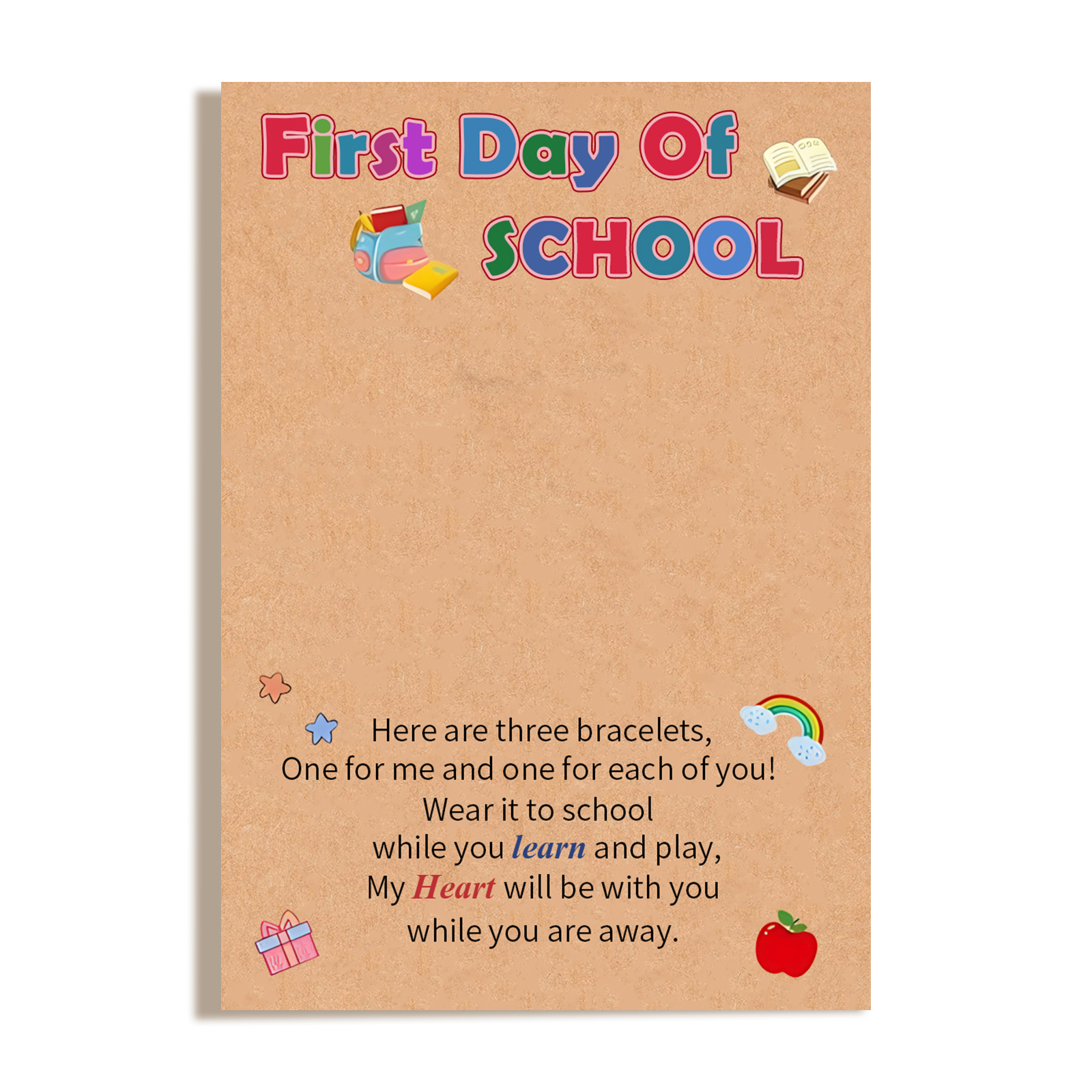 3 Love Elastic Stainless Steel Bracelets, A Back-To-School Gift For Daughter