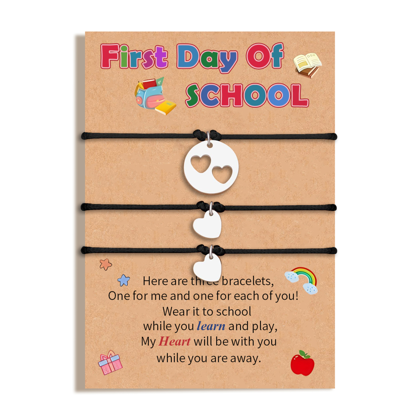 Jessemade UK 3 Love Elastic Stainless Steel Bracelets, A Back-To-School Gift For Daughter 19.99