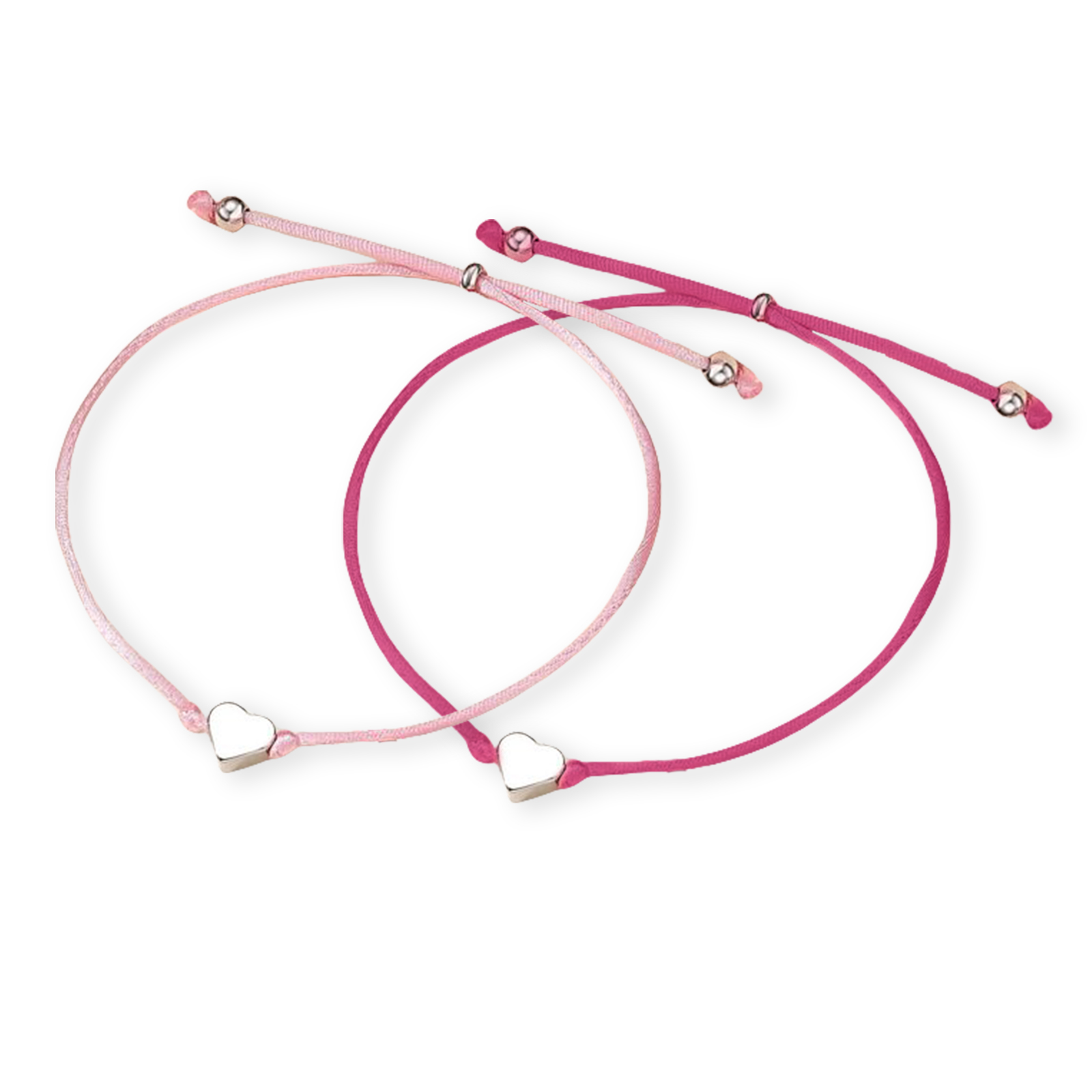 Rose Red & Pink Heart Elastic Stainless Steel Bracelet, A Back-To-School Gift For Daughter