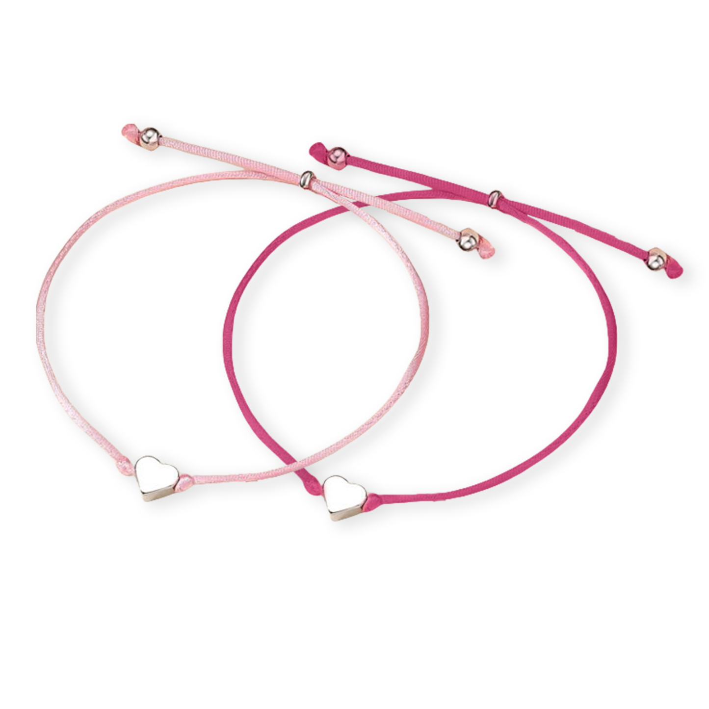Rose Red & Pink Heart Elastic Stainless Steel Bracelet, A Back-To-School Gift For Daughter