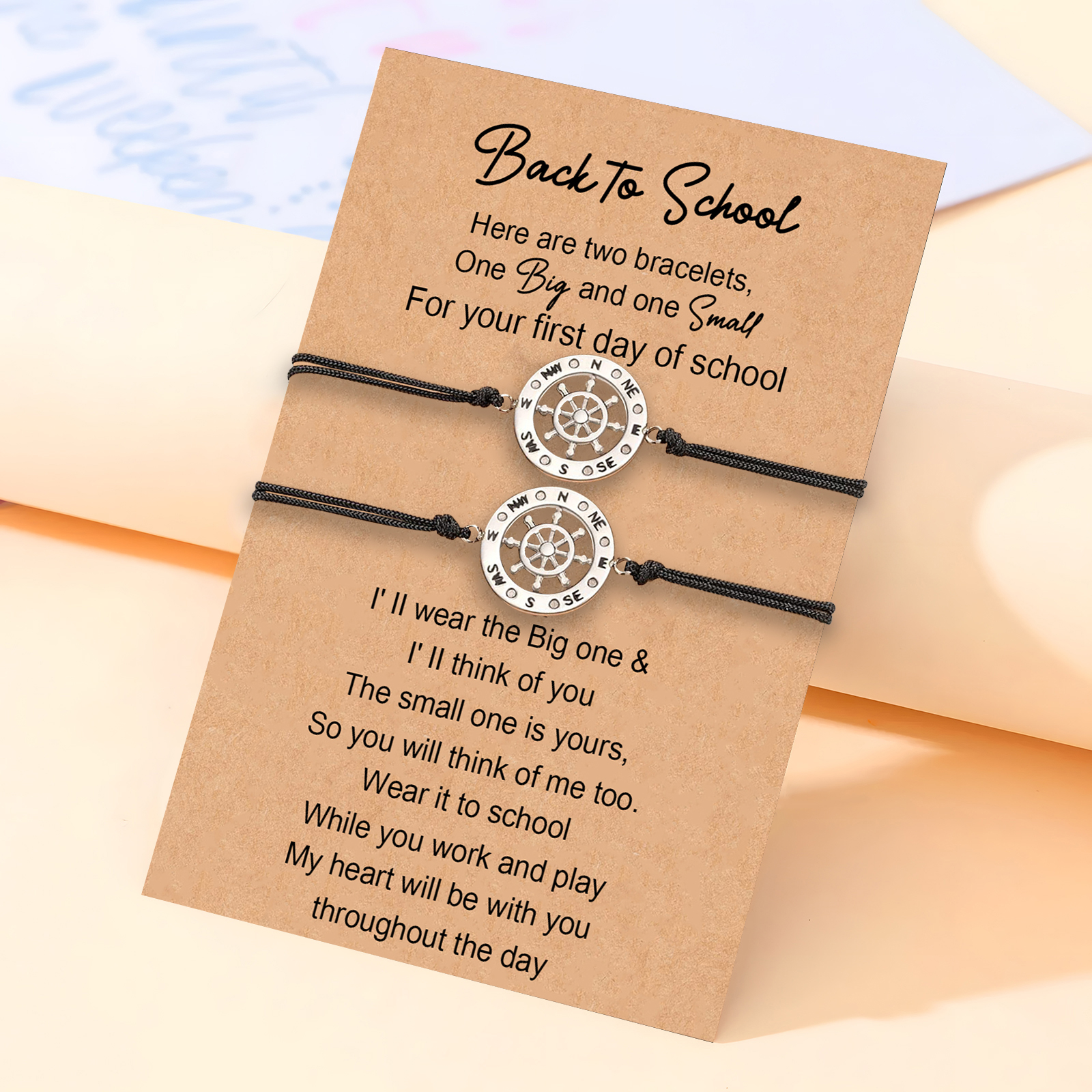 2 PCS Elastic Stainless Steel Bracelets, A Good Start-Of-School Gift For Your Son/Daughter