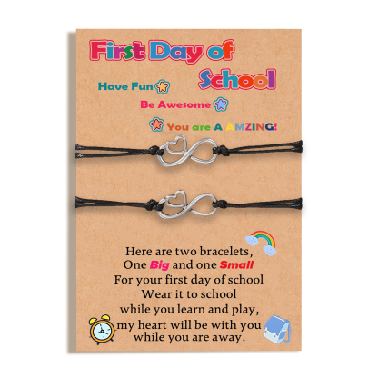 2 PCS Love Elastic Stainless Steel Bracelets, Back-To-School Gifts For Son/Daughter