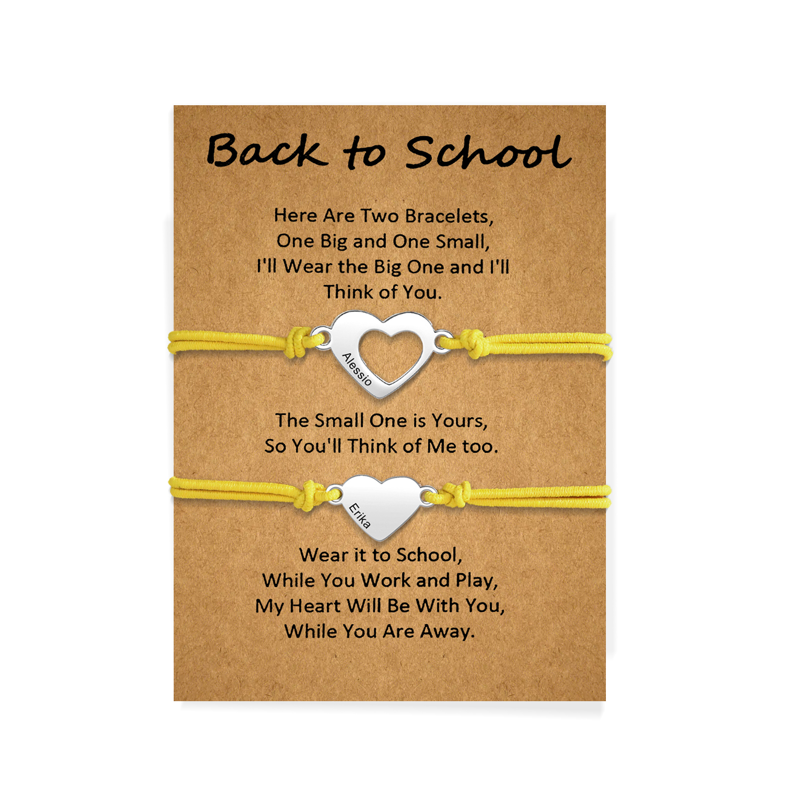 Personalized Name Leather Stainless Steel Bracelet, Back To School Gift For Daughter