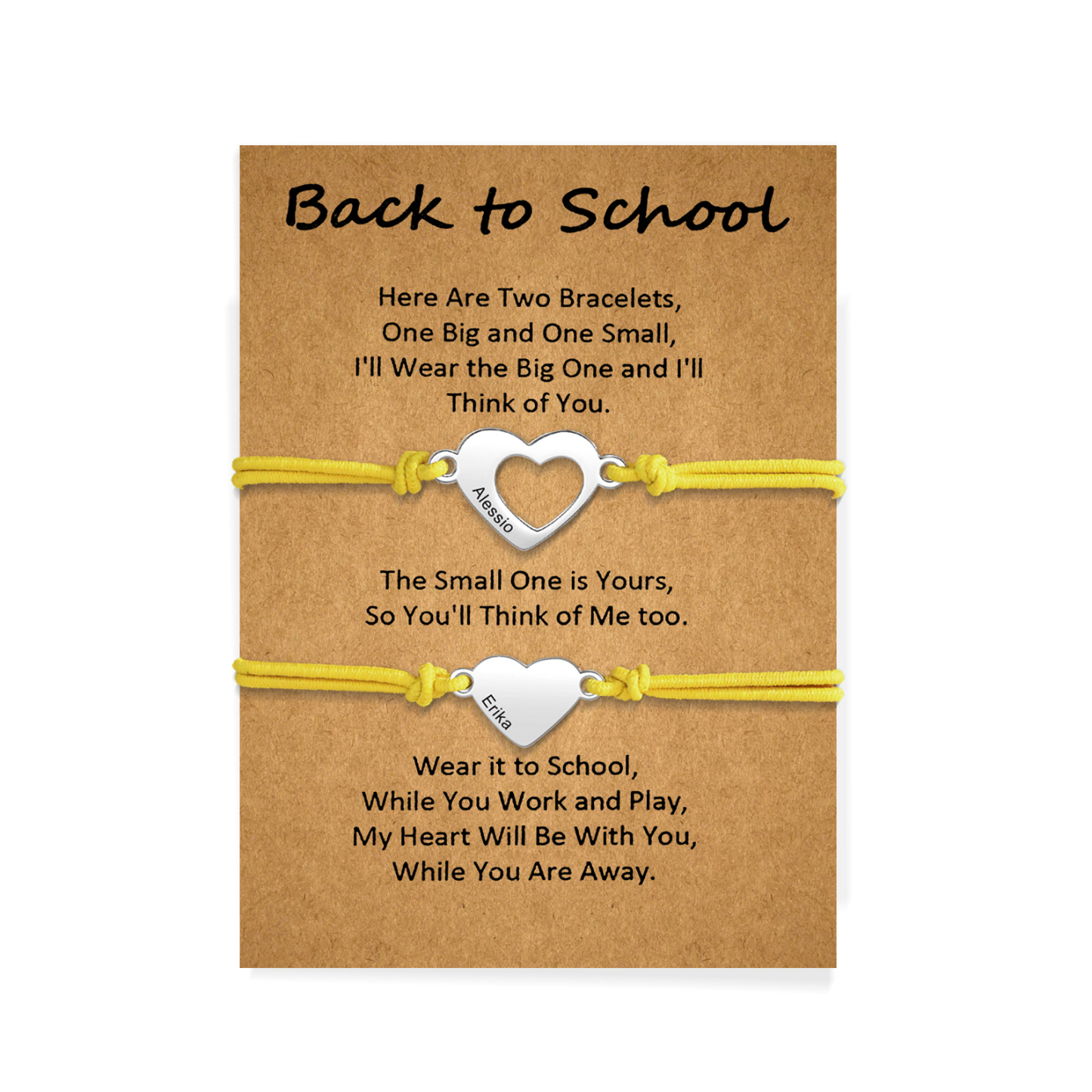 Personalized Name Leather Stainless Steel Bracelet, Back To School Gift For Daughter