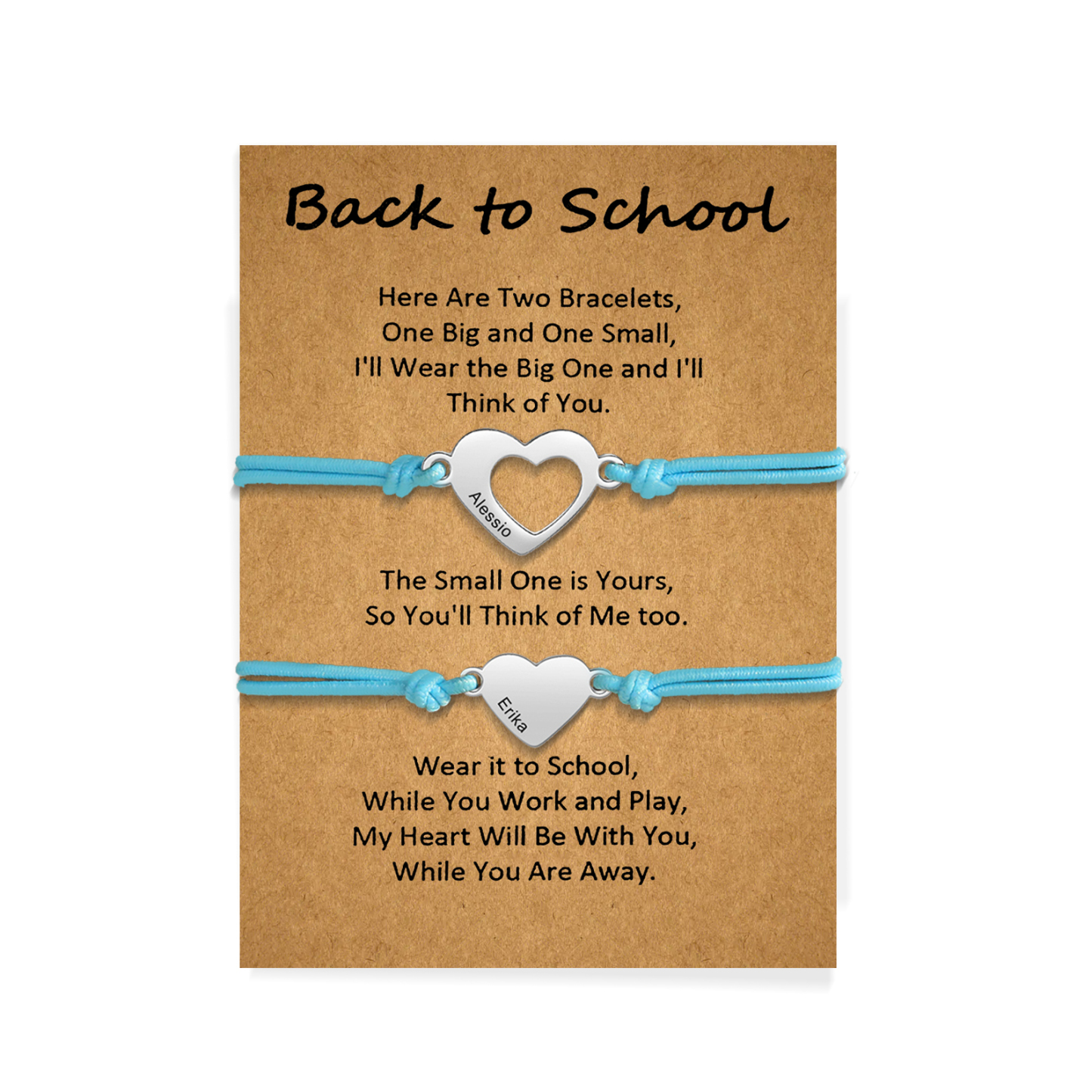 Personalized Name Leather Stainless Steel Bracelet, Back To School Gift For Daughter