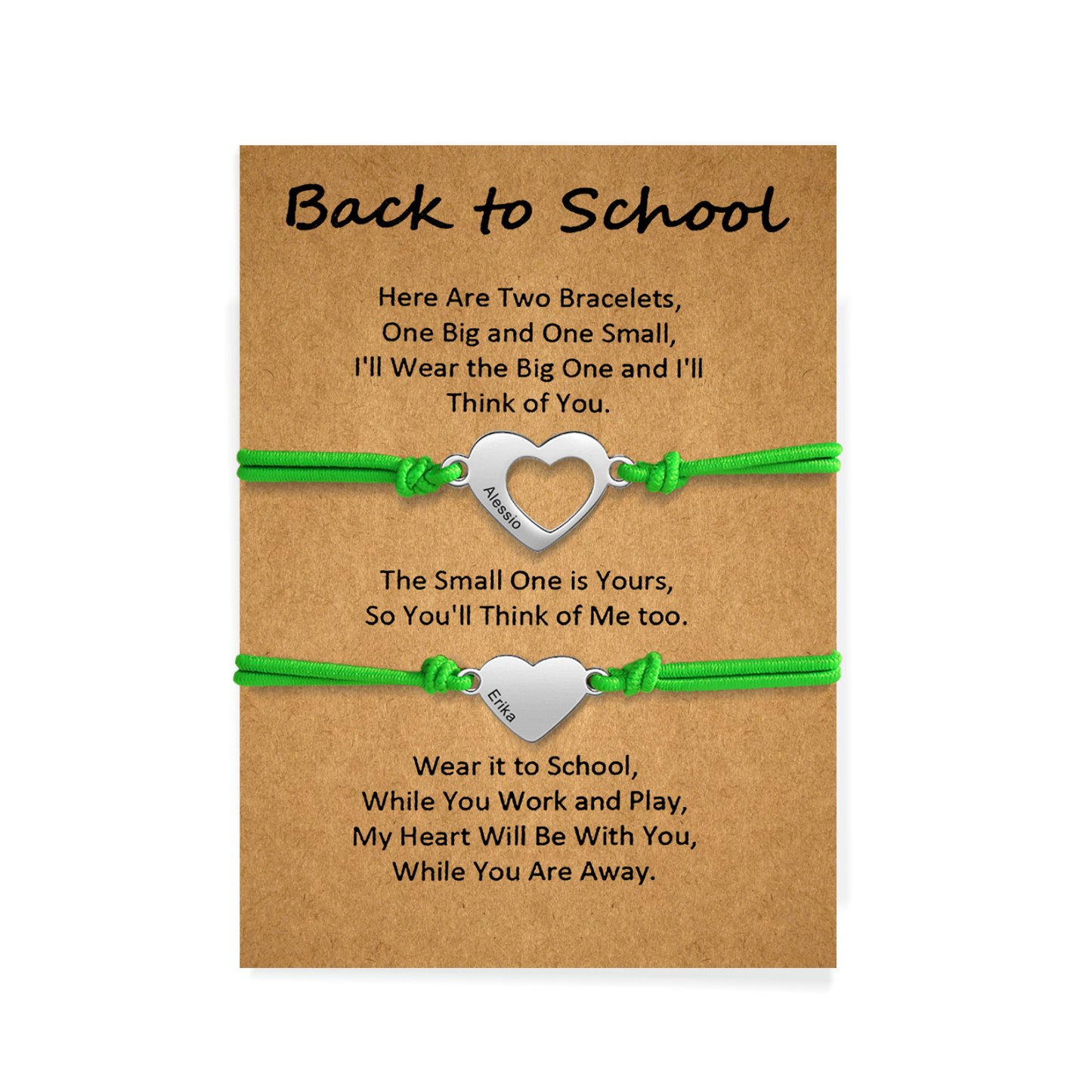 Personalized Name Leather Stainless Steel Bracelet, Back To School Gift For Daughter