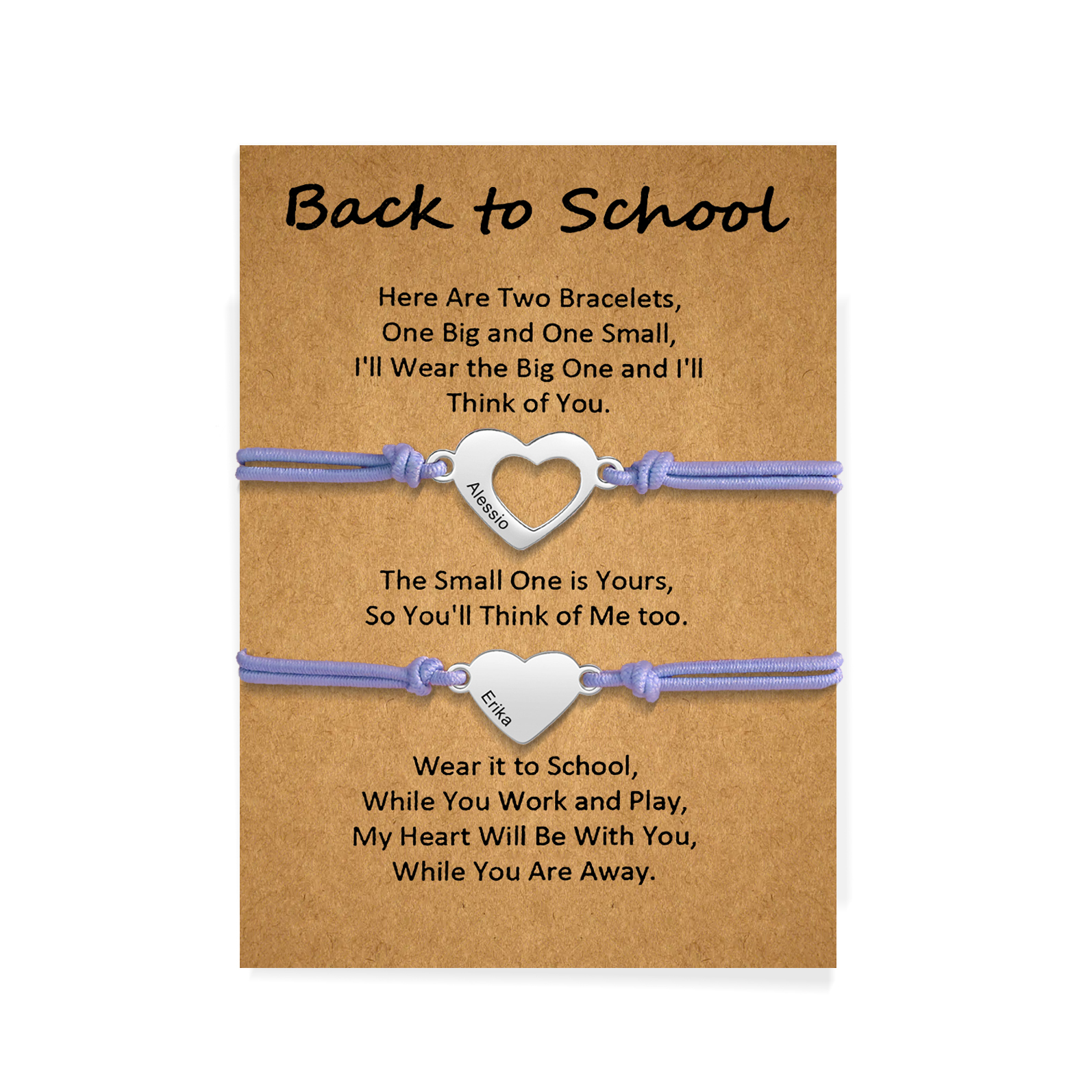 Personalized Name Leather Stainless Steel Bracelet, Back To School Gift For Daughter