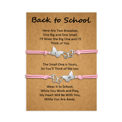 Personalized Name Elastic String Stainless Steel Butterfly Bracelet, A Back-To-School Gift For Daughter