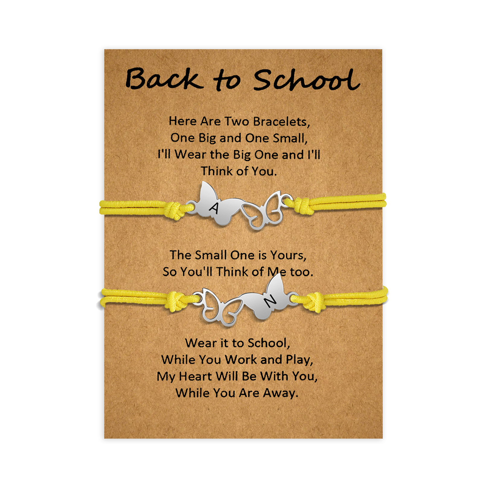 Jessemade UK Personalized Name Elastic String Stainless Steel Butterfly Bracelet, A Back-To-School Gift For Daughter 19.99 n2