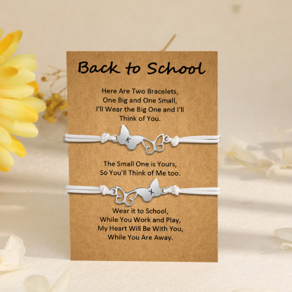 Personalized Name Elastic String Stainless Steel Butterfly Bracelet, A Back-To-School Gift For Daughter