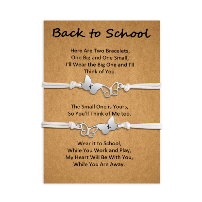 Personalized Name Elastic String Stainless Steel Butterfly Bracelet, A Back-To-School Gift For Daughter