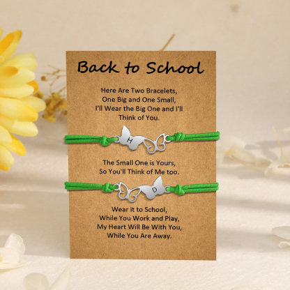 Personalized Name Elastic String Stainless Steel Butterfly Bracelet, A Back-To-School Gift For Daughter