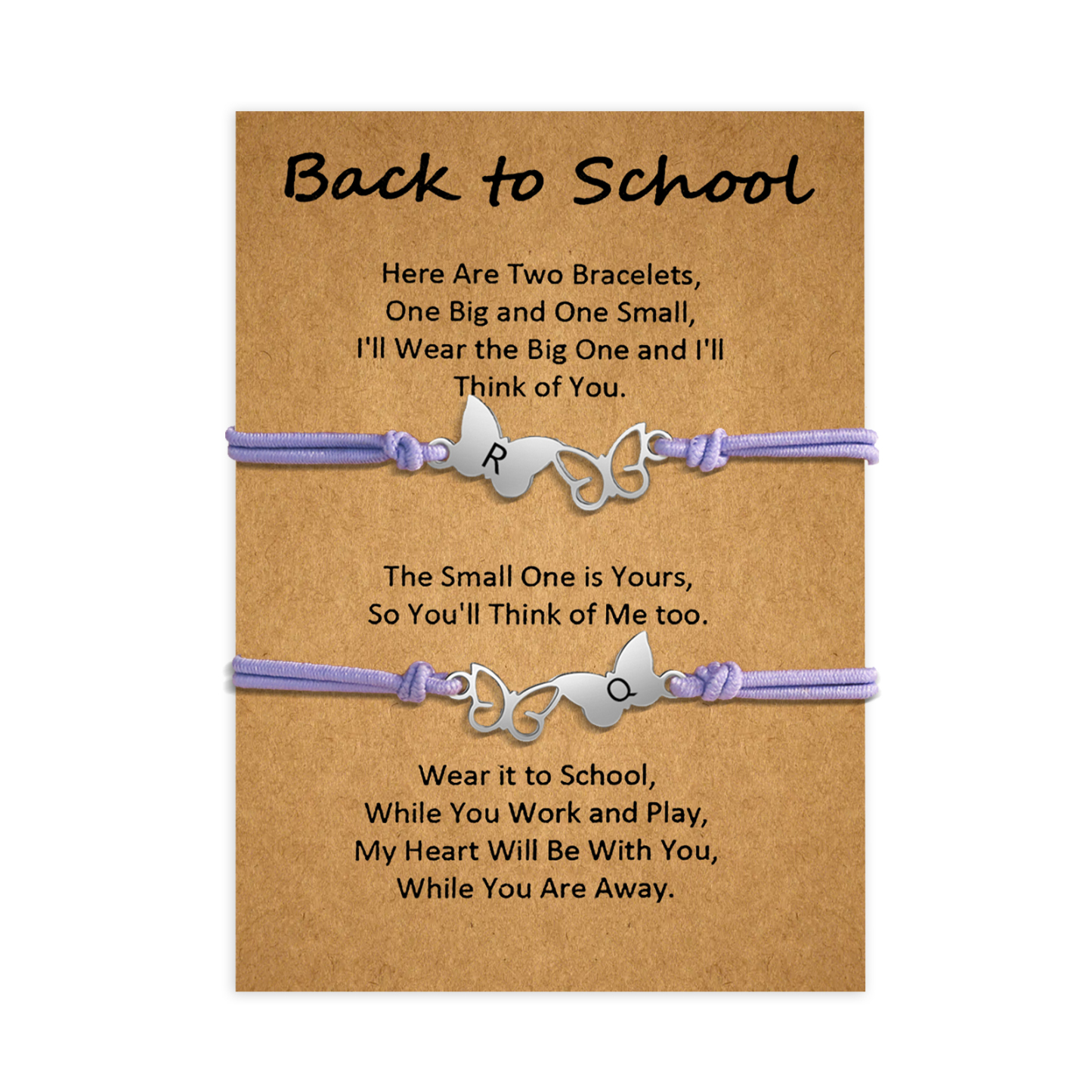 Personalized Name Elastic String Stainless Steel Butterfly Bracelet, A Back-To-School Gift For Daughter