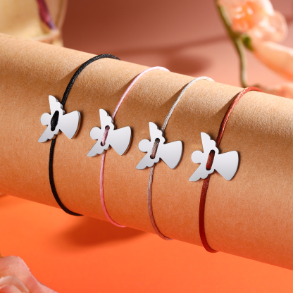 2 Pcs Guardian Angel Bracelet Stainless Steel Braided Bracelet Back to School Gift for Kids